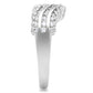 MASS051 - Silver 925 Sterling Silver Ring with AAA Grade CZ  in Clear