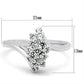 MASS054 - Silver 925 Sterling Silver Ring with AAA Grade CZ  in Clear