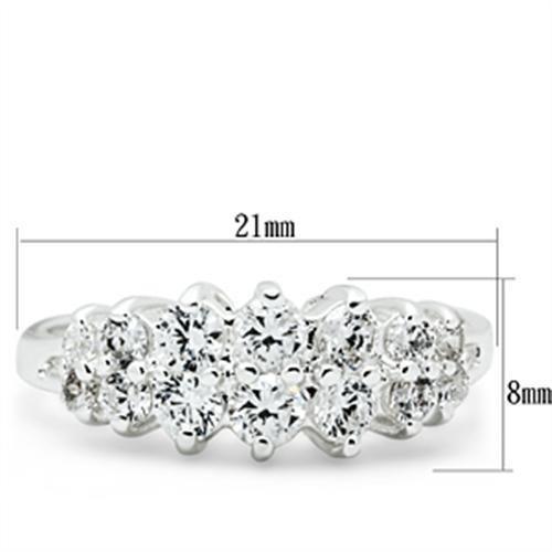 MASS056 - Silver 925 Sterling Silver Ring with AAA Grade CZ  in Clear