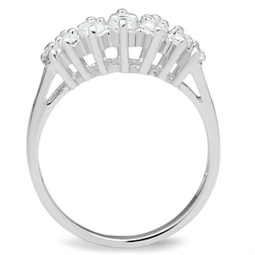 MASS056 - Silver 925 Sterling Silver Ring with AAA Grade CZ  in Clear