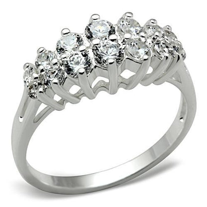 MASS056 - Silver 925 Sterling Silver Ring with AAA Grade CZ  in Clear