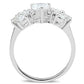 MASS057 - Silver 925 Sterling Silver Ring with AAA Grade CZ  in Clear
