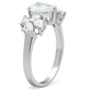 MASS057 - Silver 925 Sterling Silver Ring with AAA Grade CZ  in Clear