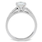 MASS058 - Silver 925 Sterling Silver Ring with AAA Grade CZ  in Clear