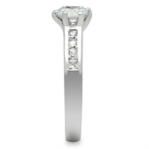 MASS058 - Silver 925 Sterling Silver Ring with AAA Grade CZ  in Clear