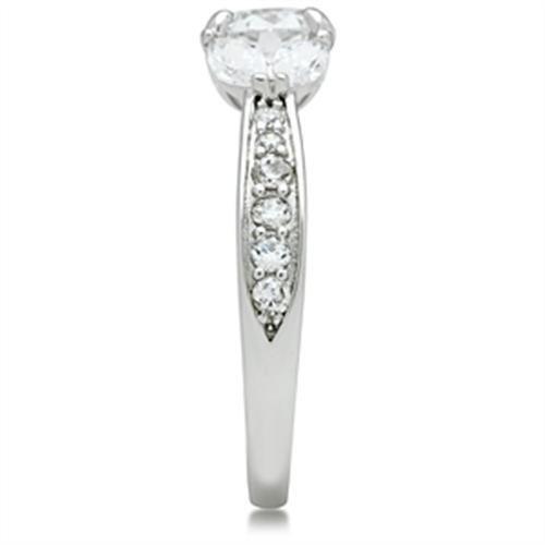 MASS059 - Silver 925 Sterling Silver Ring with AAA Grade CZ  in Clear