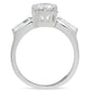 MASS060 - Silver 925 Sterling Silver Ring with AAA Grade CZ  in Clear
