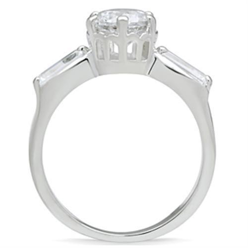 MASS060 - Silver 925 Sterling Silver Ring with AAA Grade CZ  in Clear