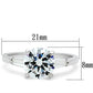 MASS061 - Silver 925 Sterling Silver Ring with AAA Grade CZ  in Clear