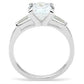 MASS061 - Silver 925 Sterling Silver Ring with AAA Grade CZ  in Clear