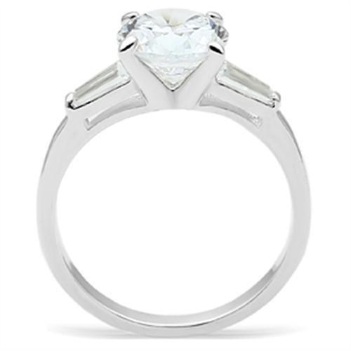 MASS061 - Silver 925 Sterling Silver Ring with AAA Grade CZ  in Clear