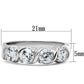MASS063 - Silver 925 Sterling Silver Ring with AAA Grade CZ  in Clear