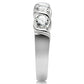 MASS063 - Silver 925 Sterling Silver Ring with AAA Grade CZ  in Clear