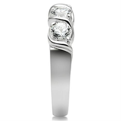 MASS063 - Silver 925 Sterling Silver Ring with AAA Grade CZ  in Clear