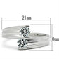 MASS064 - Silver 925 Sterling Silver Ring with AAA Grade CZ  in Clear