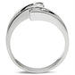 MASS064 - Silver 925 Sterling Silver Ring with AAA Grade CZ  in Clear