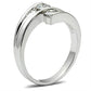 MASS064 - Silver 925 Sterling Silver Ring with AAA Grade CZ  in Clear
