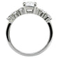 MATK002 - High polished (no plating) Stainless Steel Ring with AAA Grade CZ  in Clear