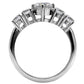 MATK003 - High polished (no plating) Stainless Steel Ring with AAA Grade CZ  in Clear