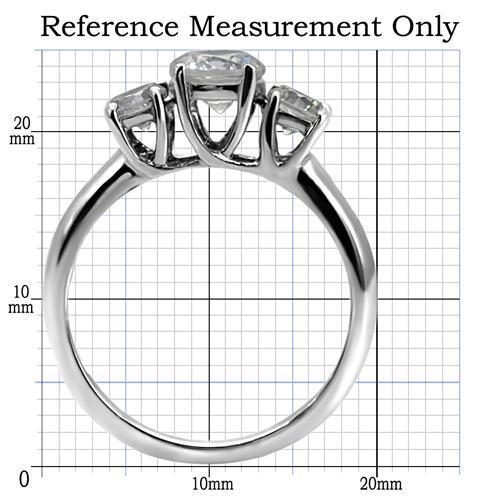 MATK004 - High polished (no plating) Stainless Steel Ring with AAA Grade CZ  in Clear