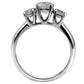 MATK004 - High polished (no plating) Stainless Steel Ring with AAA Grade CZ  in Clear