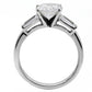 MATK005 - High polished (no plating) Stainless Steel Ring with AAA Grade CZ  in Clear