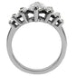 MATK006 - High polished (no plating) Stainless Steel Ring with AAA Grade CZ  in Clear