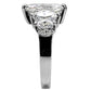 MATK006 - High polished (no plating) Stainless Steel Ring with AAA Grade CZ  in Clear