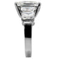 MATK007 - High polished (no plating) Stainless Steel Ring with AAA Grade CZ  in Clear