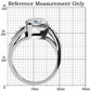 MATK008 - High polished (no plating) Stainless Steel Ring with AAA Grade CZ  in Clear