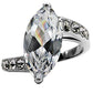 MATK008 - High polished (no plating) Stainless Steel Ring with AAA Grade CZ  in Clear