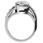 MATK008 - High polished (no plating) Stainless Steel Ring with AAA Grade CZ  in Clear