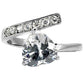 MATK009 - High-Polished Stainless Steel Ring with AAA Grade CZ  in Clear