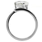 MATK009 - High-Polished Stainless Steel Ring with AAA Grade CZ  in Clear