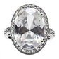 MATK010 - High polished (no plating) Stainless Steel Ring with AAA Grade CZ  in Clear