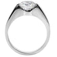 MATK012 - High polished (no plating) Stainless Steel Ring with AAA Grade CZ  in Clear