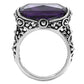 MATK015 - High polished (no plating) Stainless Steel Ring with AAA Grade CZ  in Amethyst