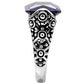 MATK015 - High polished (no plating) Stainless Steel Ring with AAA Grade CZ  in Amethyst