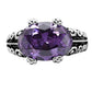 MATK017 - High polished (no plating) Stainless Steel Ring with AAA Grade CZ  in Amethyst