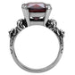 MATK018 - High polished (no plating) Stainless Steel Ring with AAA Grade CZ  in Garnet