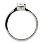 MATK023 - High polished (no plating) Stainless Steel Ring with AAA Grade CZ  in Clear