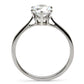 MATK025 - High polished (no plating) Stainless Steel Ring with AAA Grade CZ  in Clear