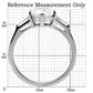 MATK027 - High polished (no plating) Stainless Steel Ring with AAA Grade CZ  in Clear