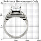MATK028 - High polished (no plating) Stainless Steel Ring with AAA Grade CZ  in Clear