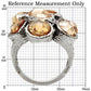 MATK044 - High polished (no plating) Stainless Steel Ring with AAA Grade CZ  in Champagne