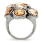 MATK044 - High polished (no plating) Stainless Steel Ring with AAA Grade CZ  in Champagne