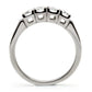 MATK047 - High polished (no plating) Stainless Steel Ring with AAA Grade CZ  in Clear