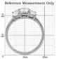 MATK058 - High polished (no plating) Stainless Steel Ring with AAA Grade CZ  in Clear