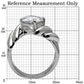 MATK060 - High polished (no plating) Stainless Steel Ring with AAA Grade CZ  in Clear