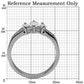 MATK061 - High polished (no plating) Stainless Steel Ring with AAA Grade CZ  in Clear